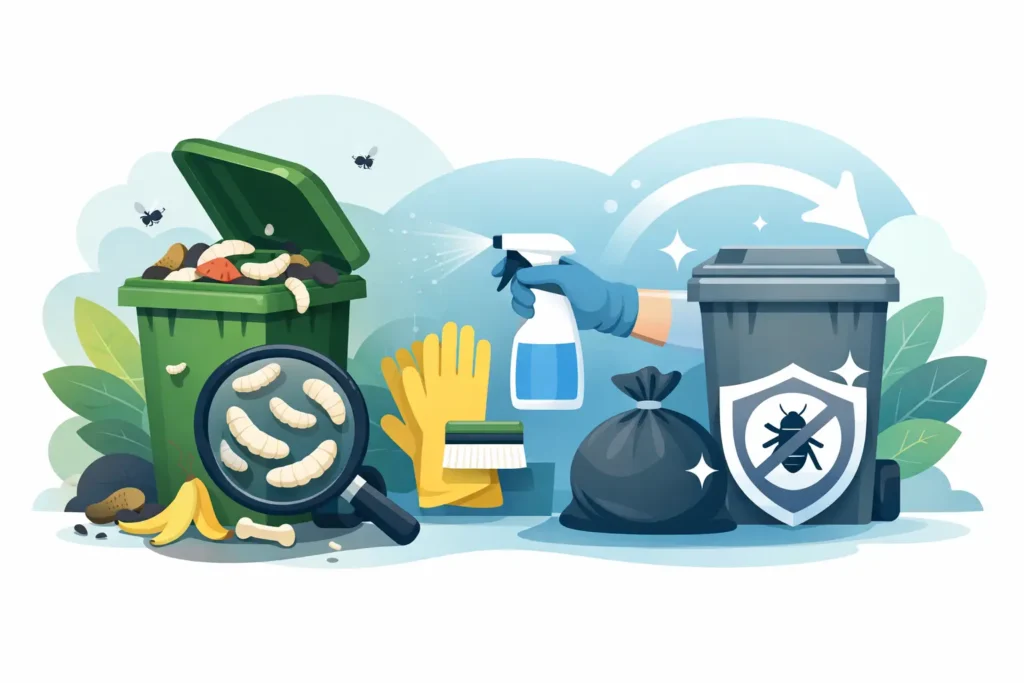 How to Remove Bin Maggots and Stop Them Returning