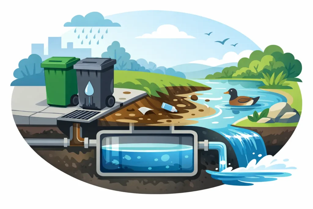 Trash Bin Wastewater Collection Keeps Runoff Clean
