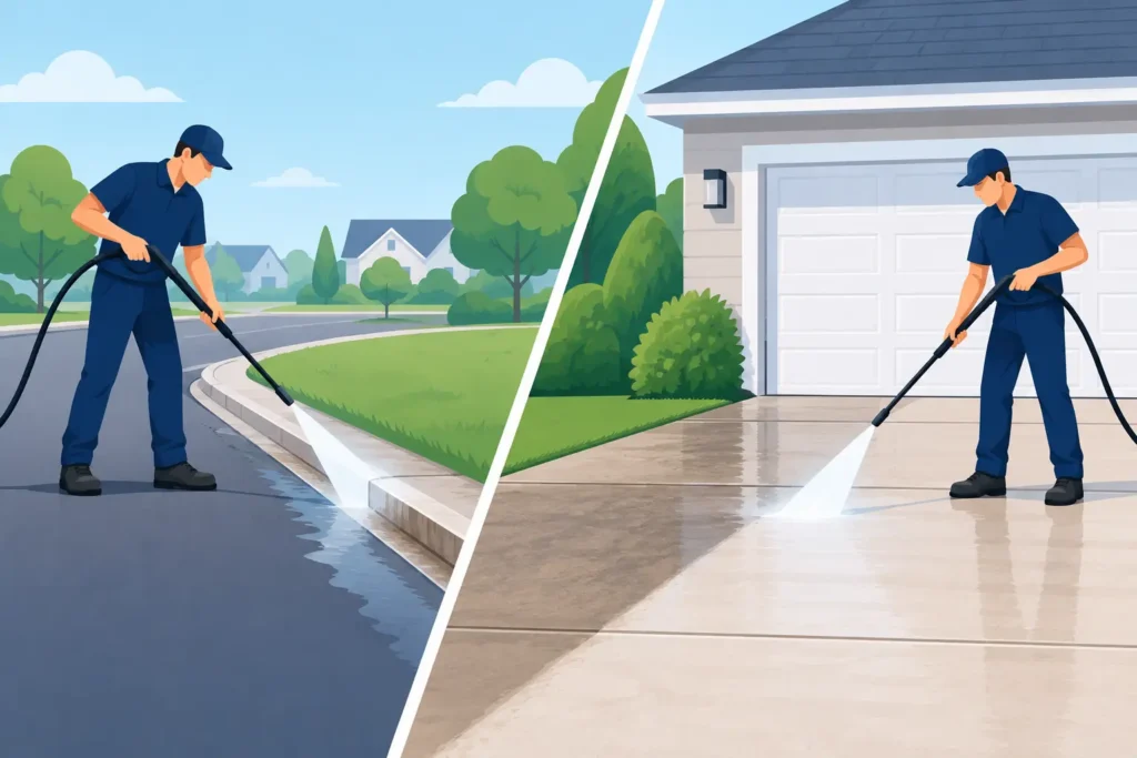 Curbside Washing Versus Driveway Washing